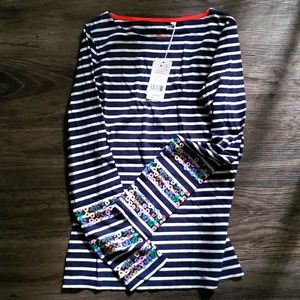 Boden Breton Top Long Sleeve Embroidered Shirt